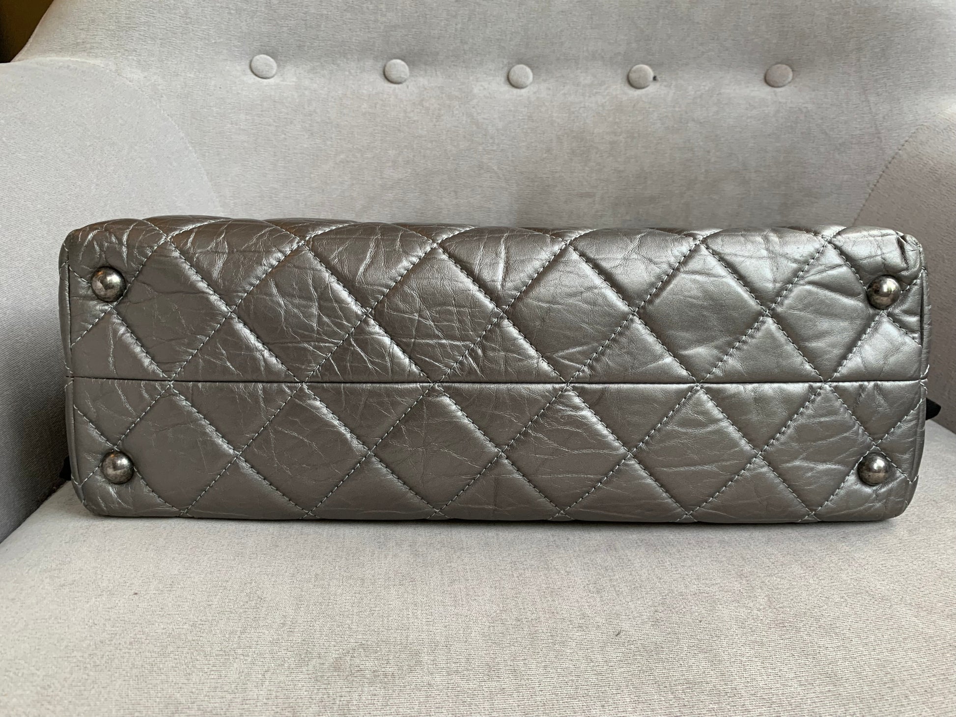 Chanel Large 2.55 Silver Grey Reissue Chain Tote - 19