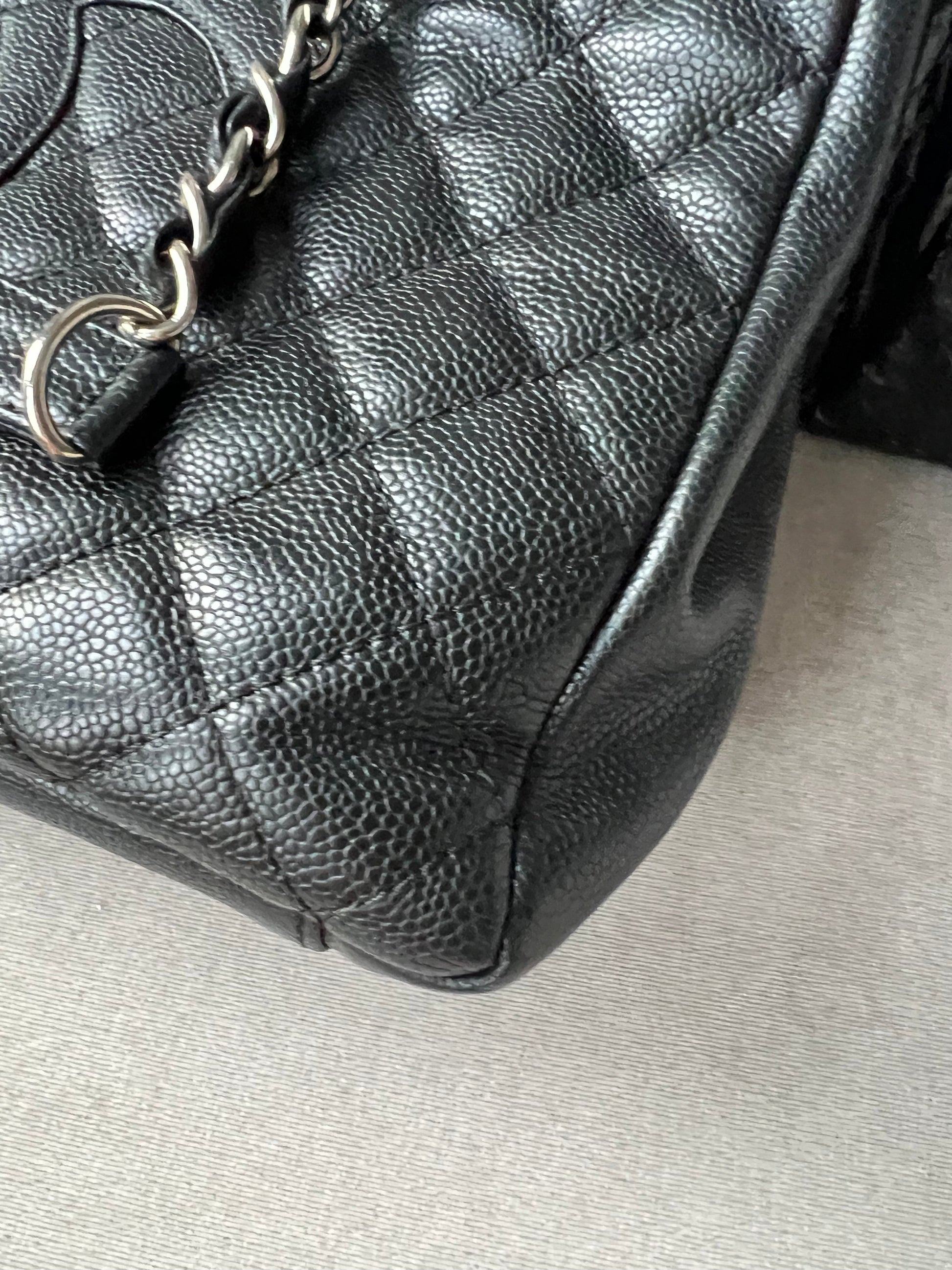 Chanel Black Caviar Grand Shopper Tote (GST) Silver Hardware - 22