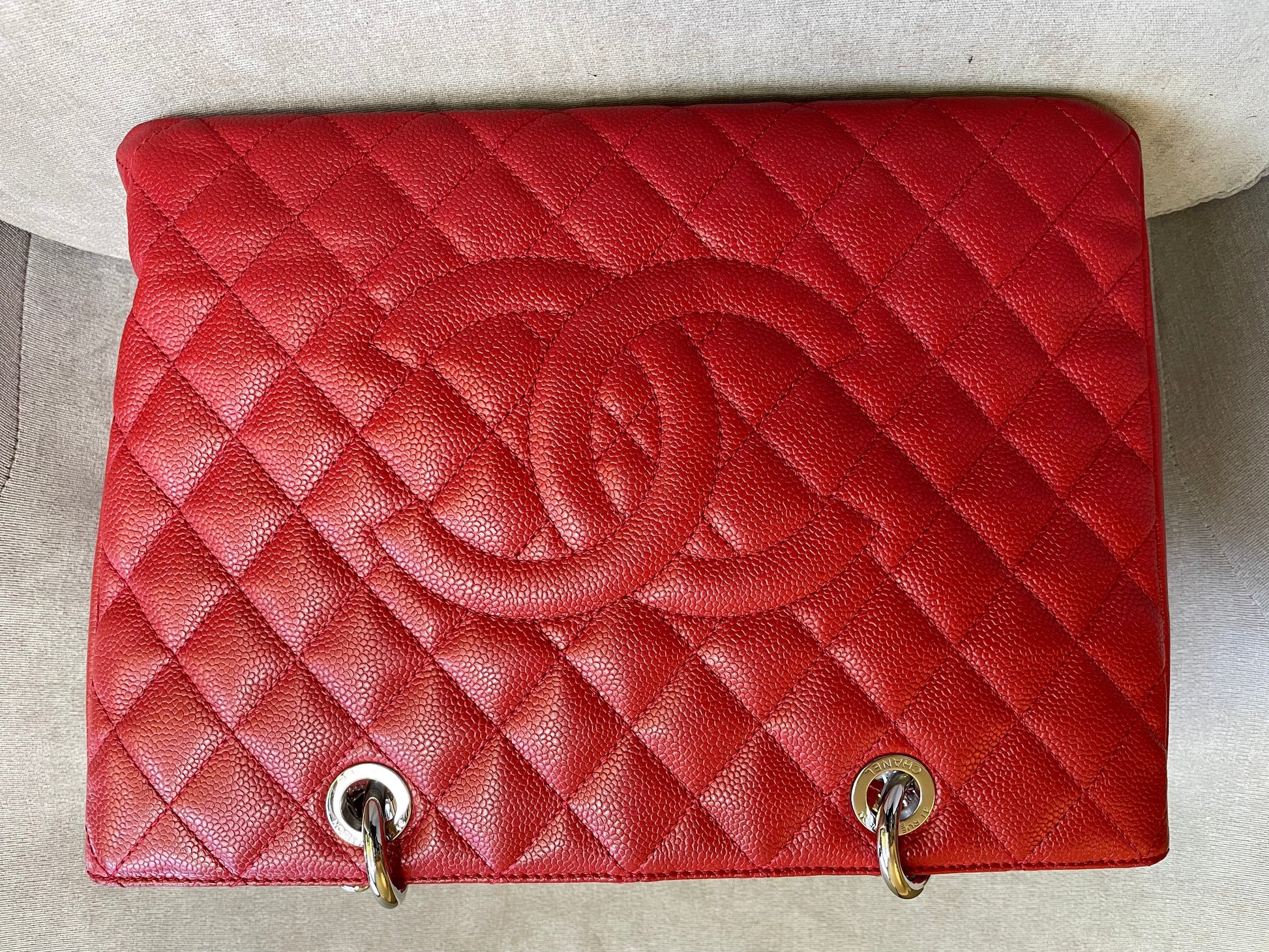 Chanel Red Caviar Grand Shopper Tote (GST) - 5