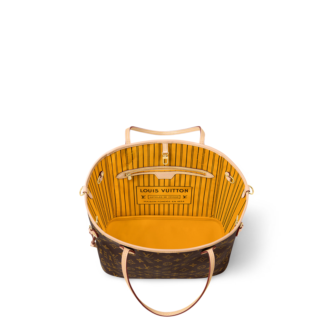 Neverfull Bandoulière Inside Out MM Jaune Safran