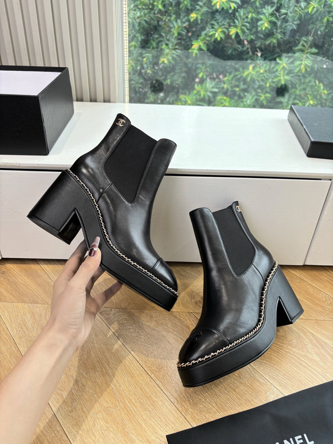 CC 25 Short Boot Black Calfskin 430304