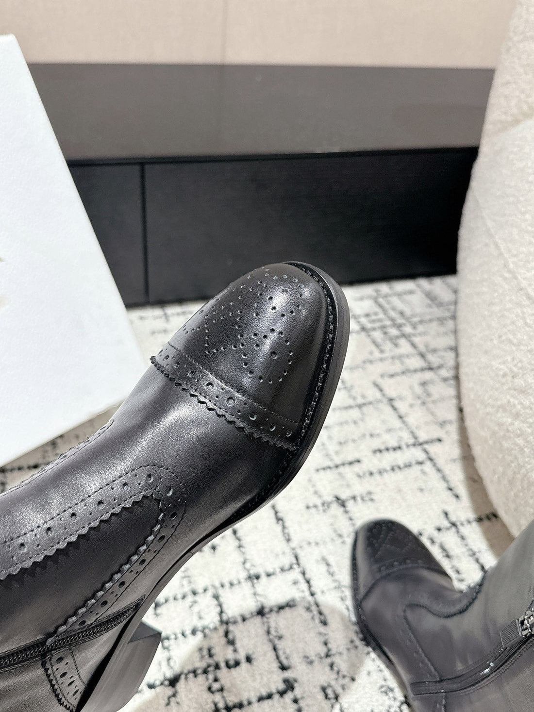 DIOR Ankle Boots Black Classic Pattern Calfskin - Shoe