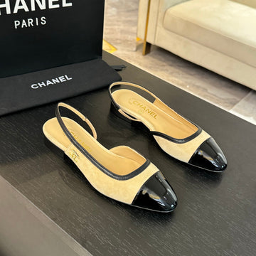 CC Slingback Black Beige Suede