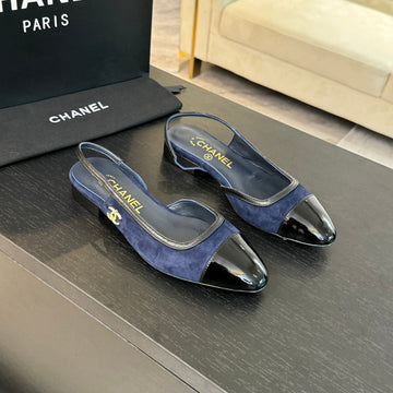 CC Slingback Black Drak Blue Suede