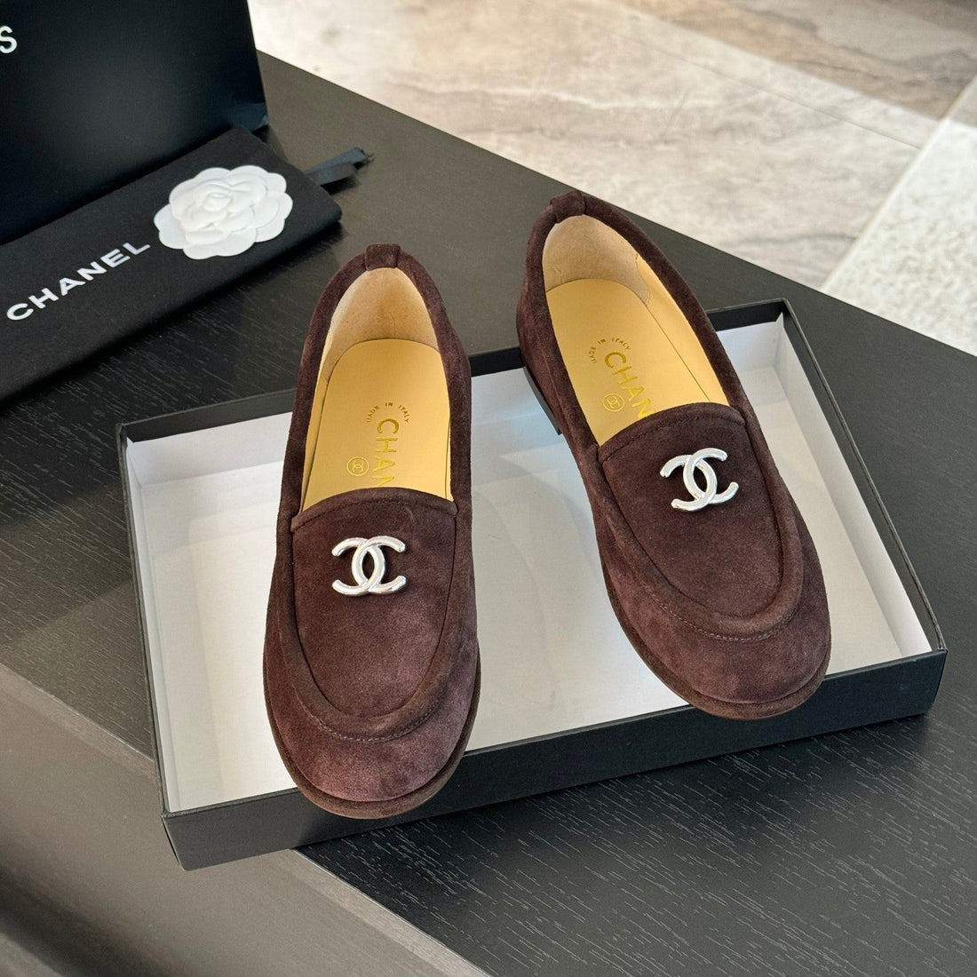 CC Moccasins Earth Brown Suede