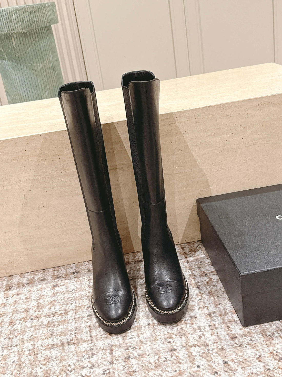 CC 25SS High Boot Black Calfskin 431721