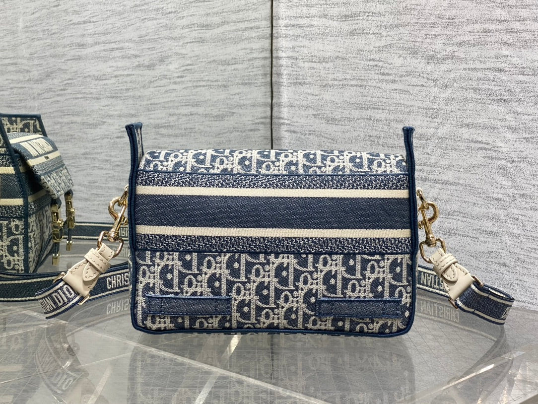 CD Small Diorcamp Bag 23 Blue White Denim