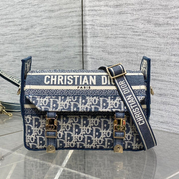 CD Small Diorcamp Bag 23 Blue White Denim