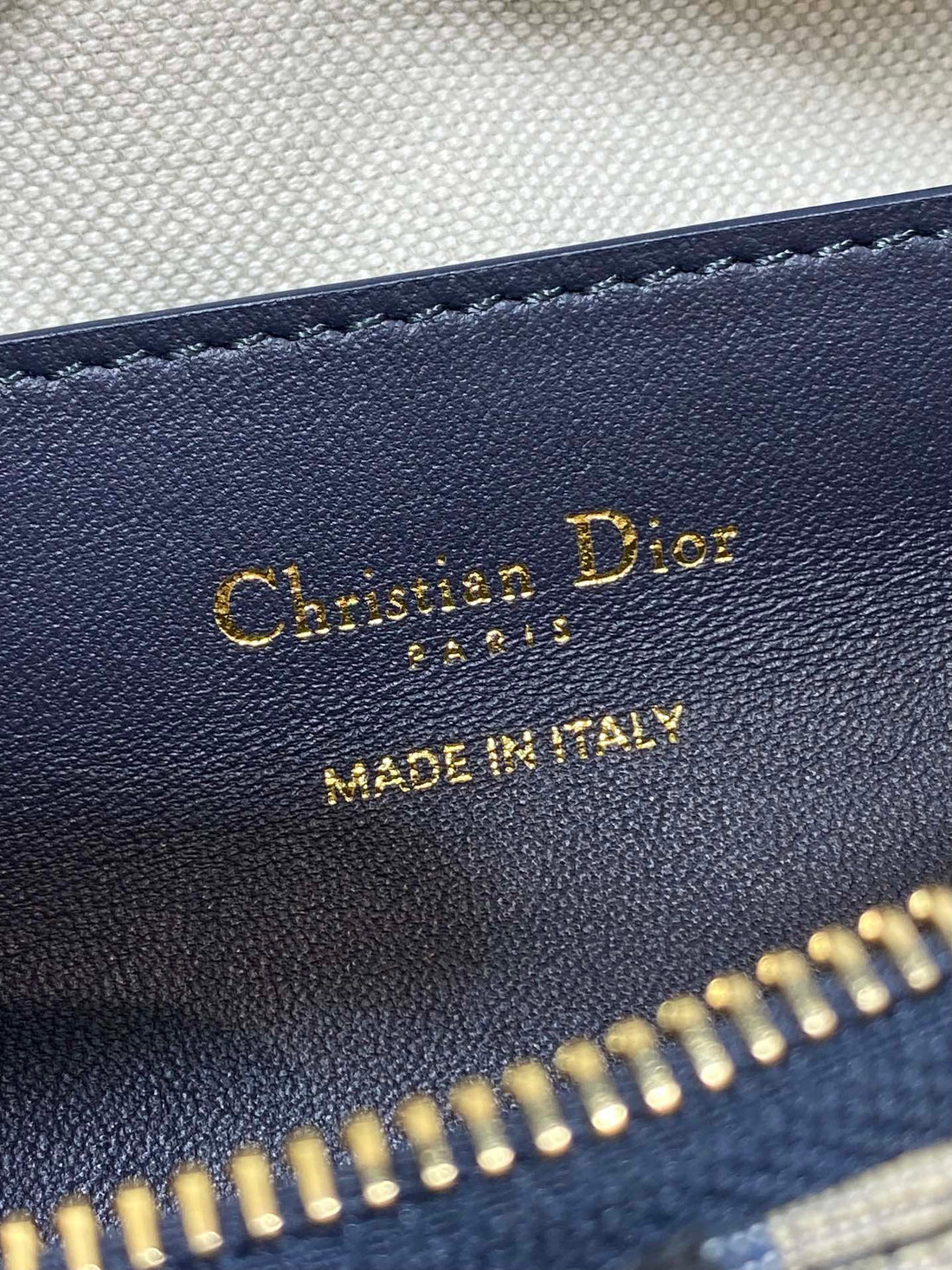 CD Medium Dream Bag 24 Blue Oblique Jacquard and Calfskin