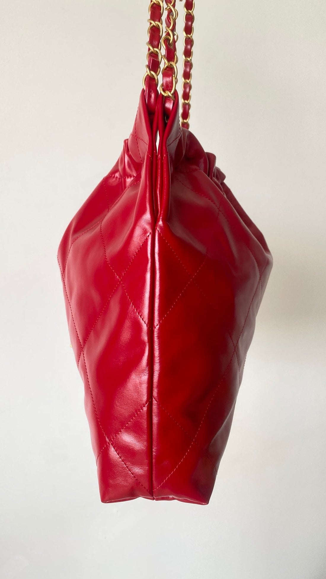 Chanel 25 gesteppte Tasche Rotes weiches Kalbsleder