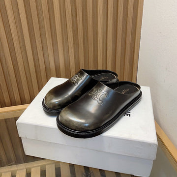 Celine SUPER POPULAR SLIPPER WITH CLASSIC LOGO CROW BLACK - Shoe