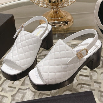 platform sandal 85 white quilted calfskin