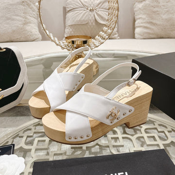 platform sandal 90 cross white calfskin