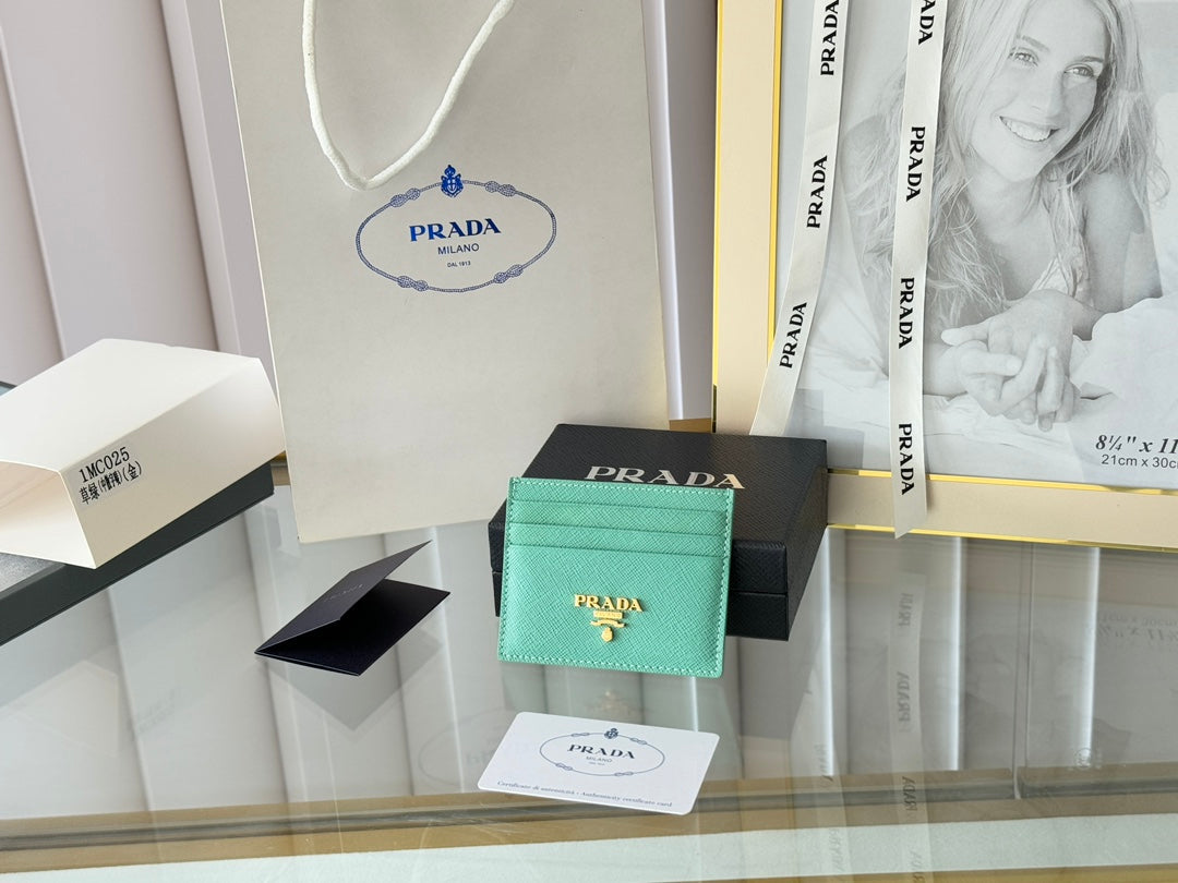 PRA 10 KARTENETUI AUS KALBSLEDER IN SEAFOAM GREEN