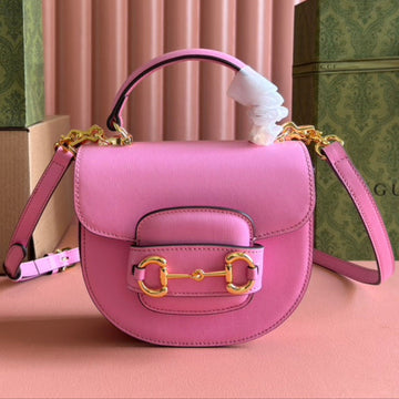 Gucci Horsebit Tasche Rosa Leder 239806