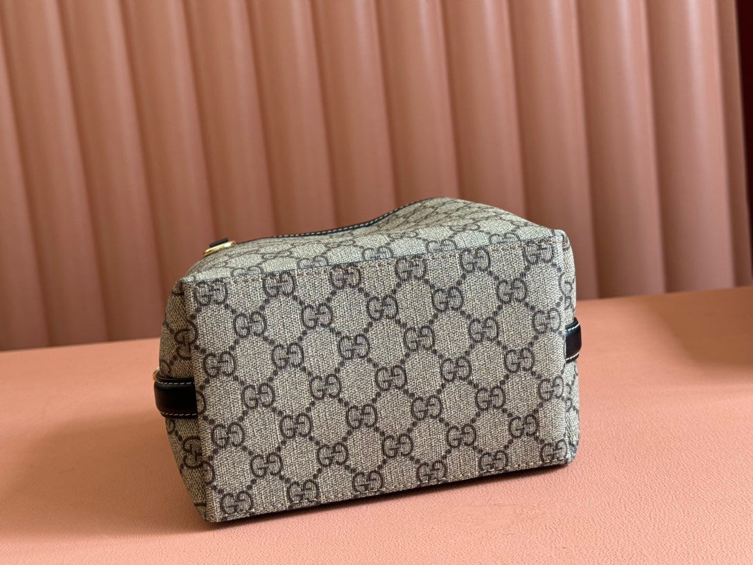 Gucci Ophidia 20,5cm Tasche Ebenholz Schwarz Canvas 248560