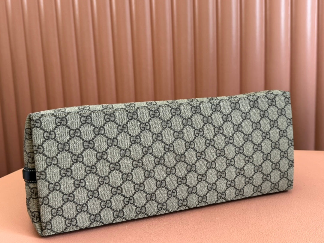 Gucci Ophidia 36cm Tasche Ebenholz Schwarzer Canvas 248557