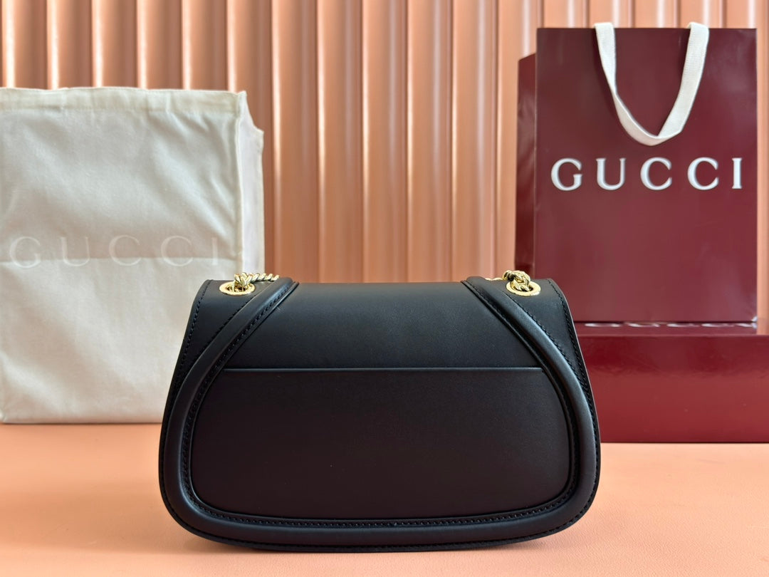 Gucci Blondie Kleine Umhängetasche 26 Schwarzes Kalbsleder 272179