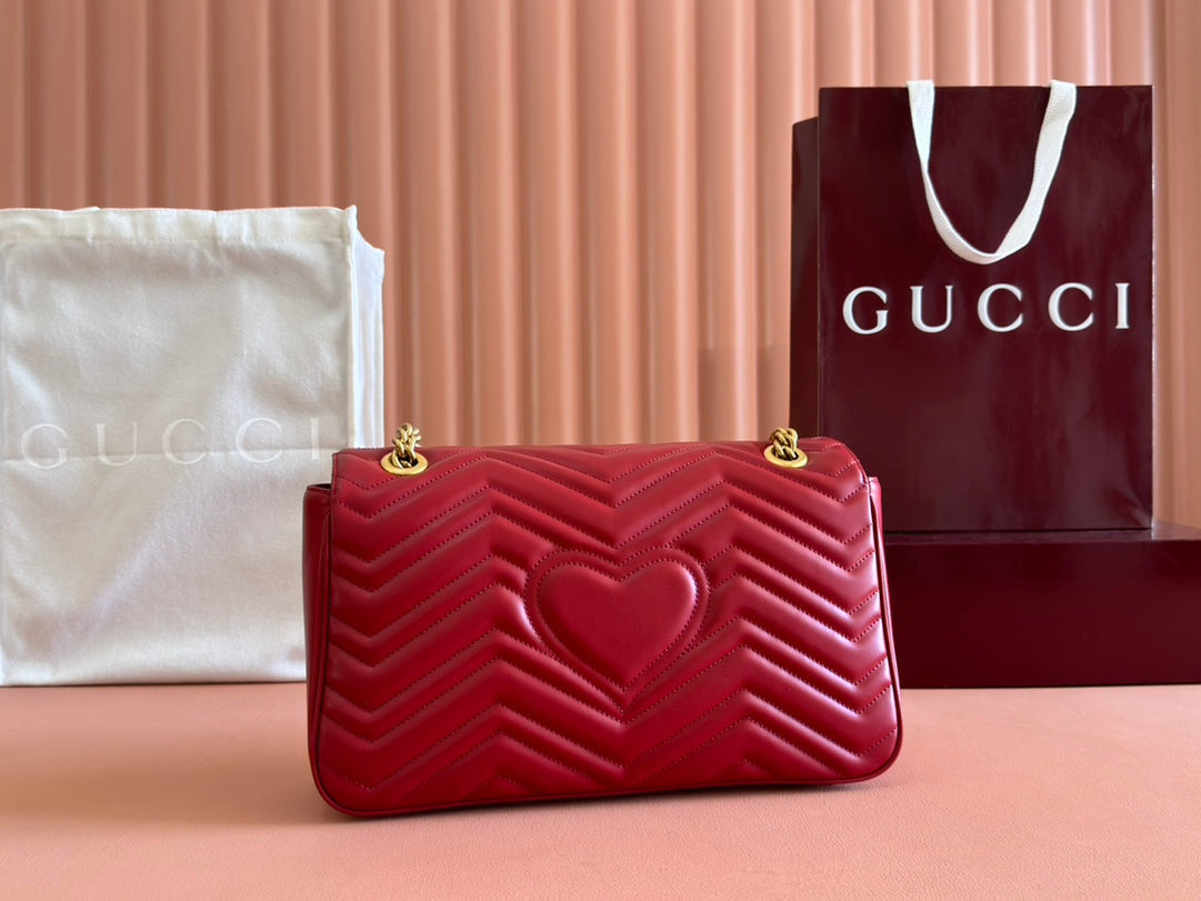 Gucci GG Marmont 31 Tasche Rotes Kalbsleder 248222