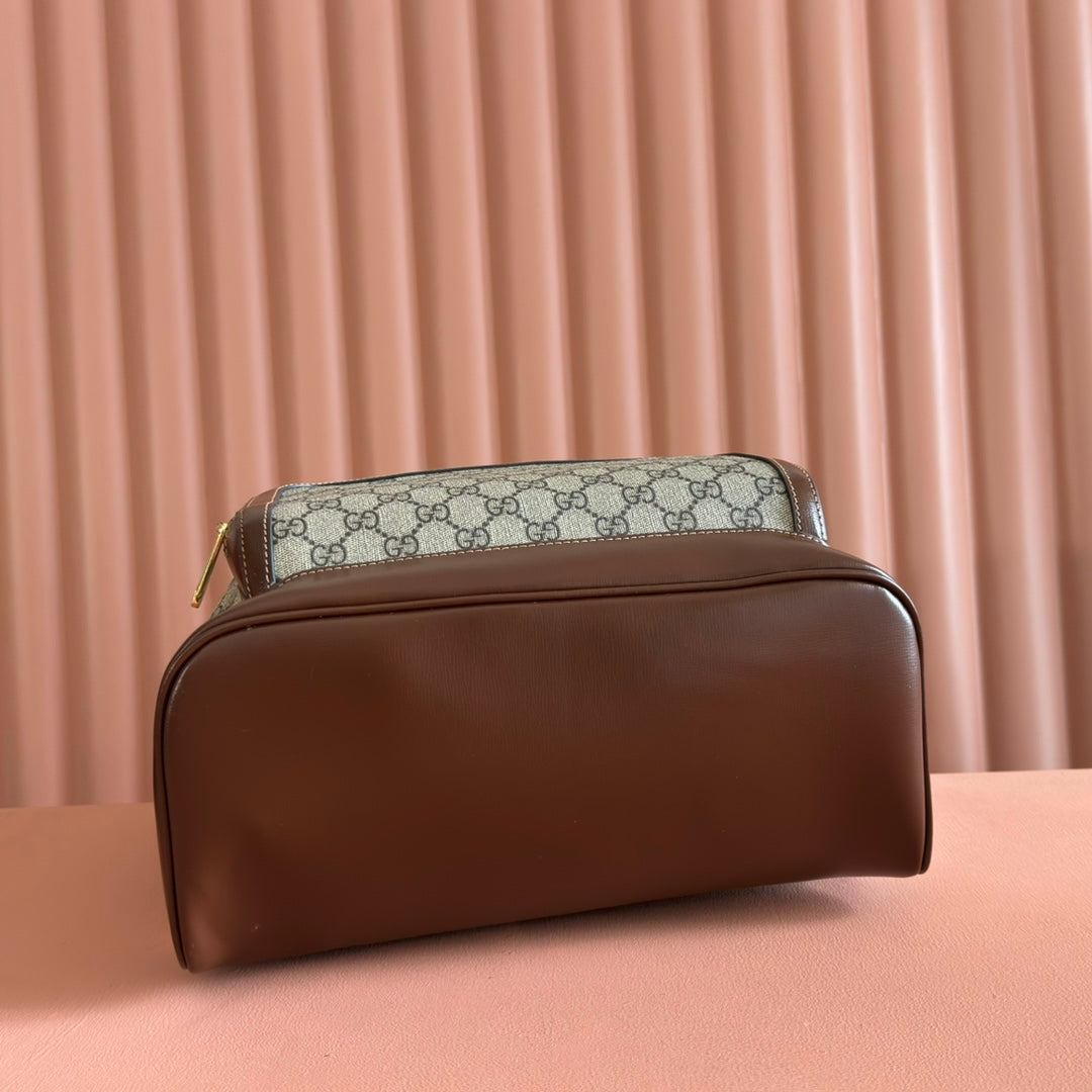 GG 2025 GG Supreme Rucksack Ebenholz Mix Braun Canvas Leder 273683