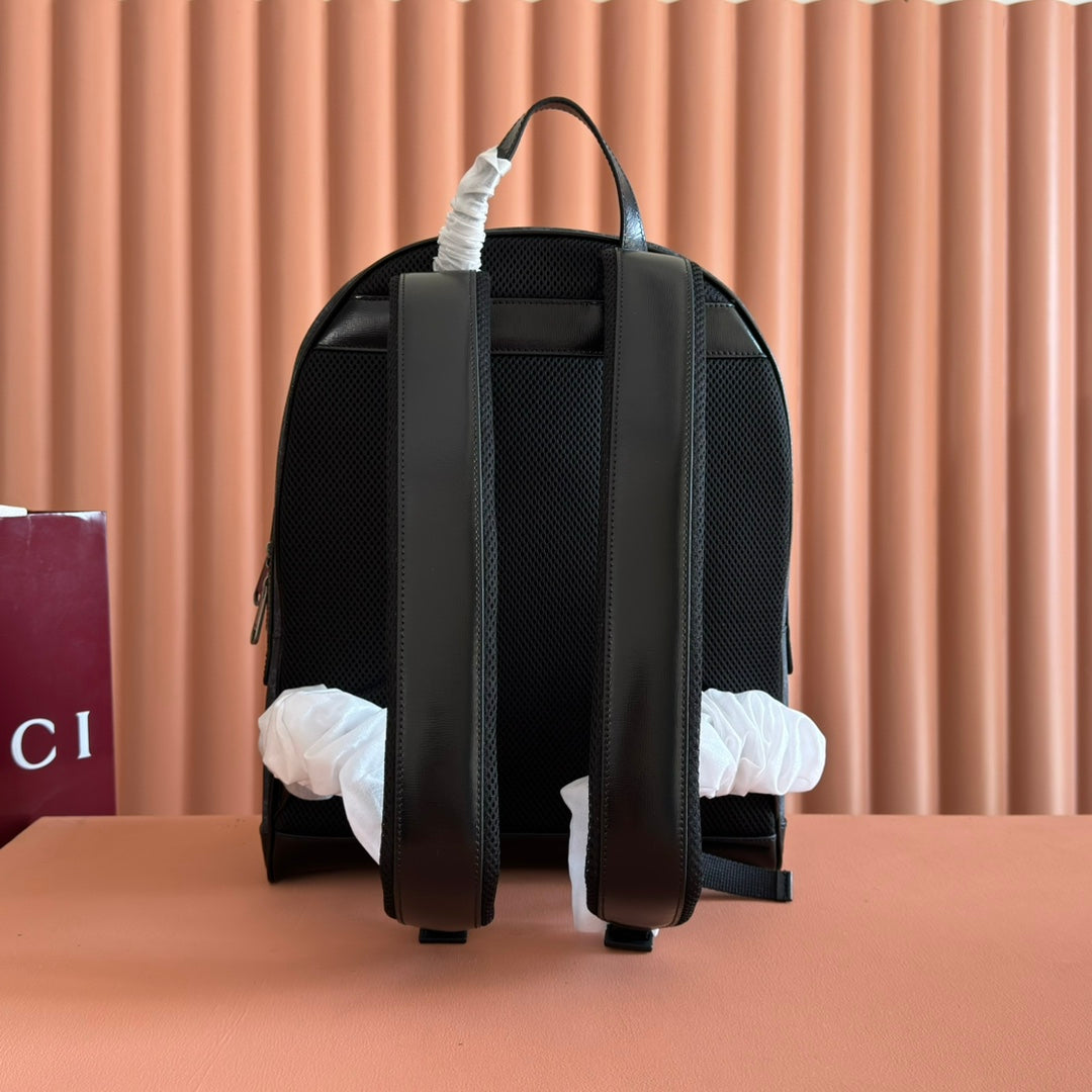 GG 2025 GG Supreme Rucksack Grau Mix Schwarzes Canvas Leder 273684