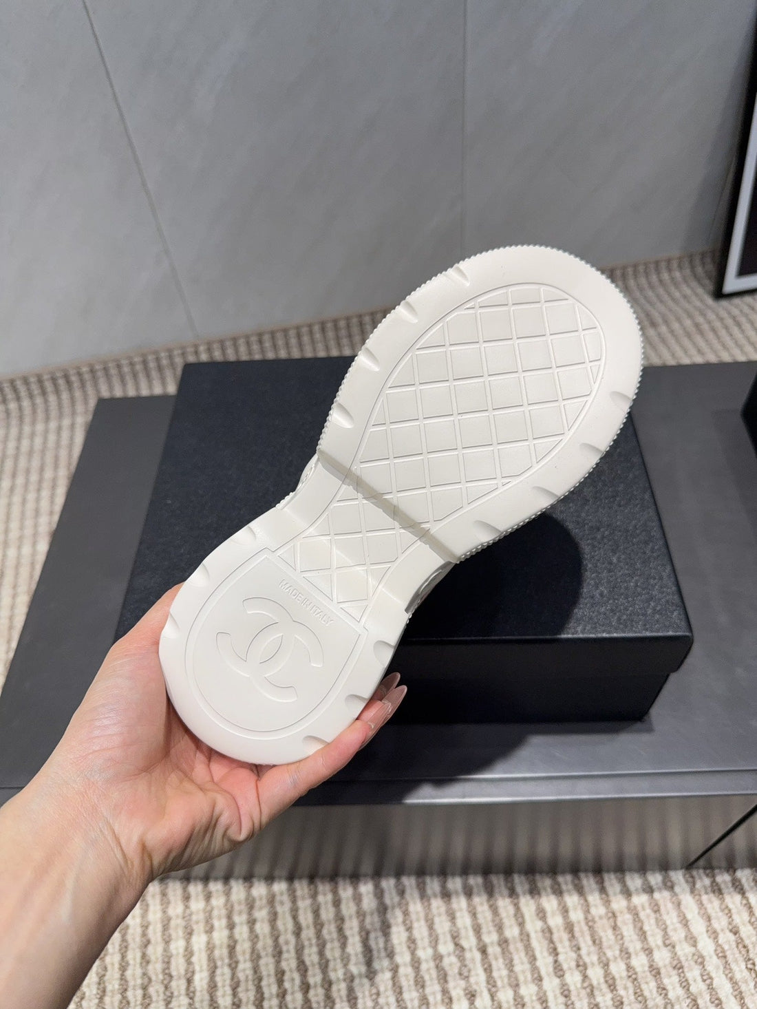 Chanel 25 Sneaker Weiß Pink Silber Mesh Leder 540311