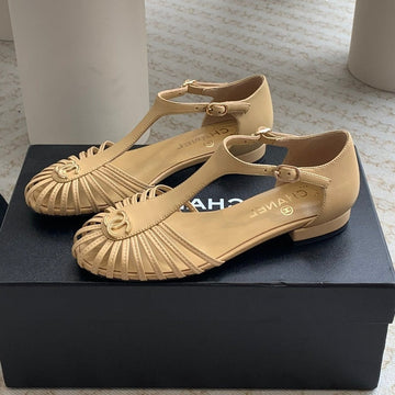 roman sandals wedge gold metalic lambskin