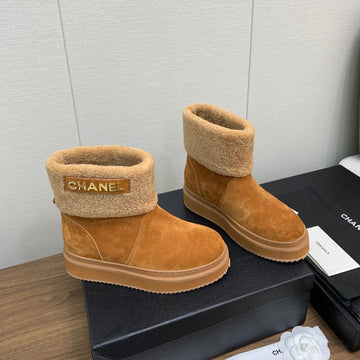 CC Ankle Boots Brown Yellow Suede