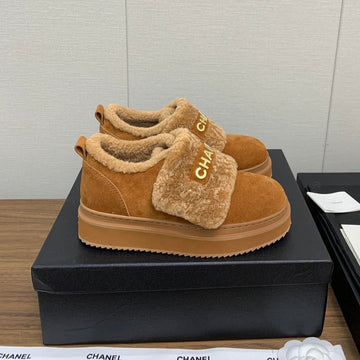 CC Ankle Boots Brown Yellow Suede Wool