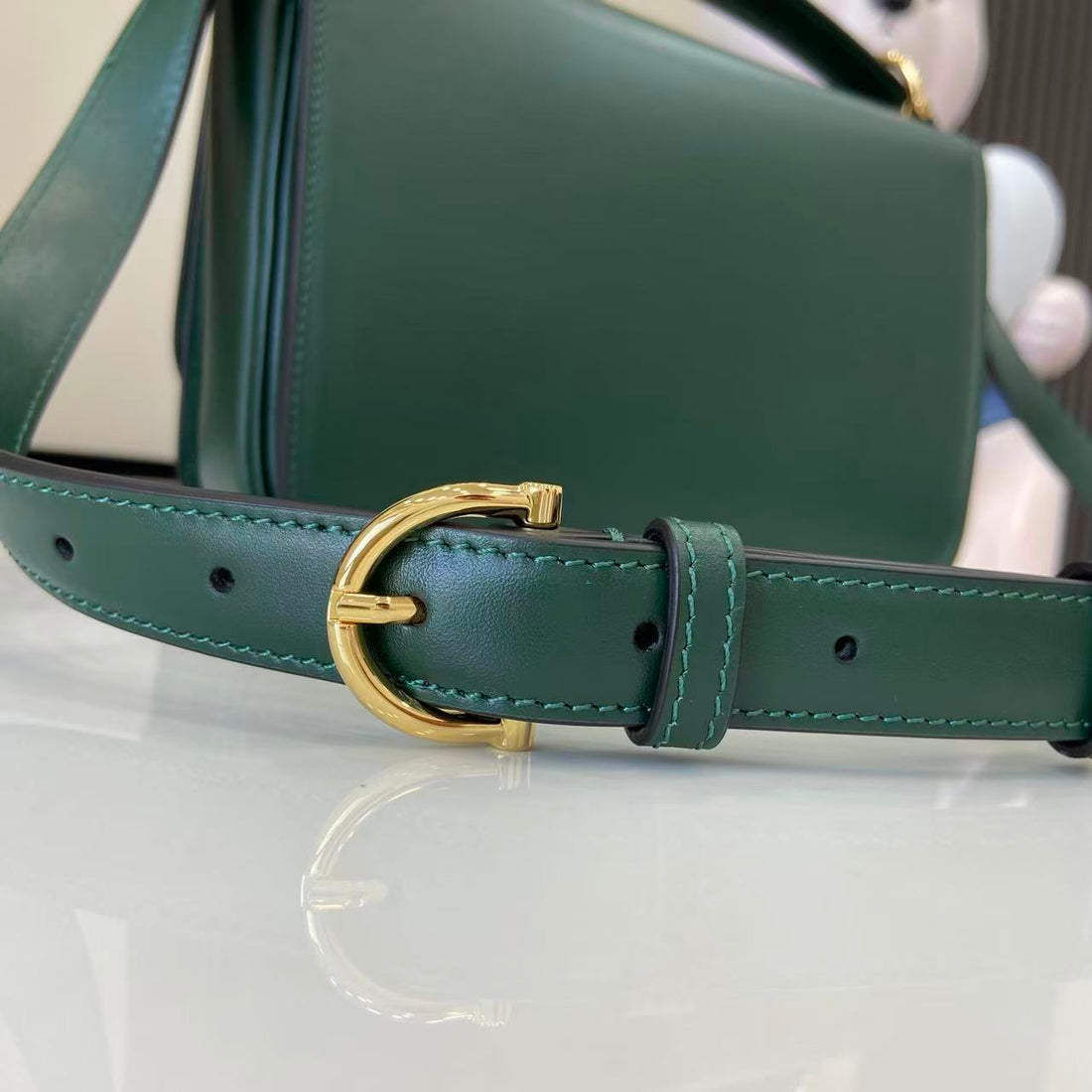 Gucci 25 Siena Tasche Grün Gold Leder 292365