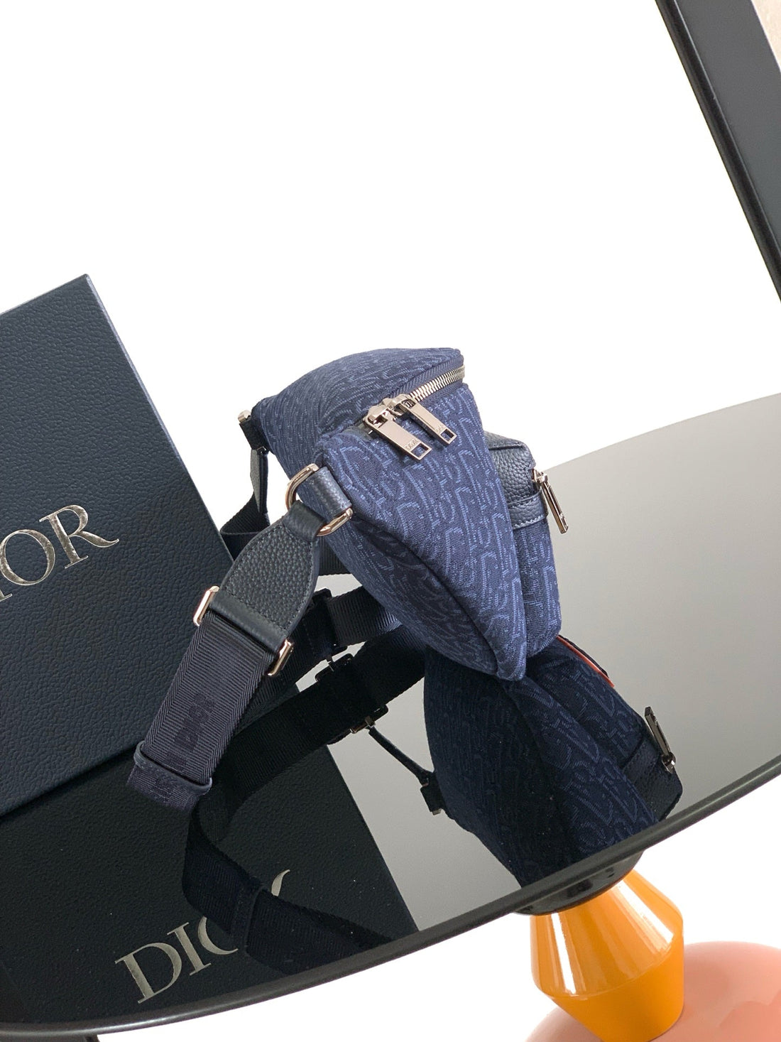 Dior Rider 2.0 Zipper Waist Bag Navy Blue Cowhide 336230