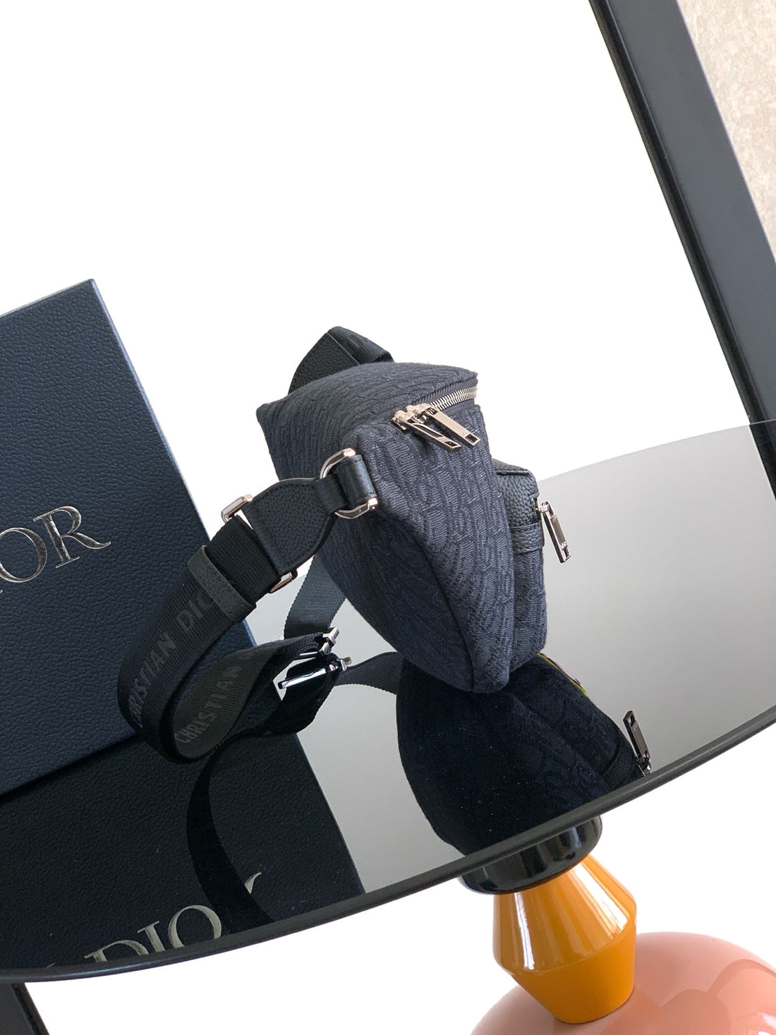 Dior Rider 2.0 Zipper Waist Bag Black Cowhide 336227