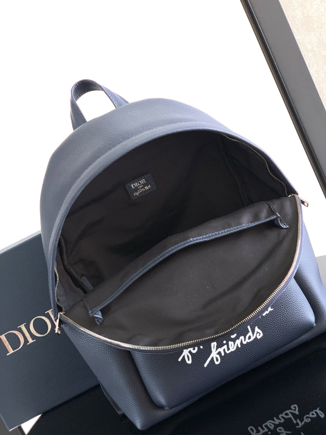 Dior Rider 2.0 Zipper Backpack Navy Blue Cowhide 336239