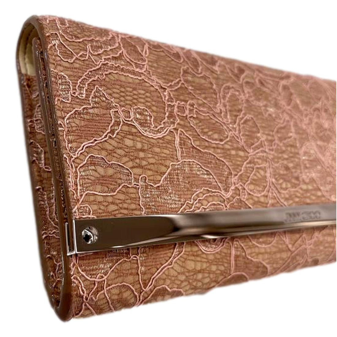Jimmy Choo Milla Powder Pink Lace Clutch - Handbags