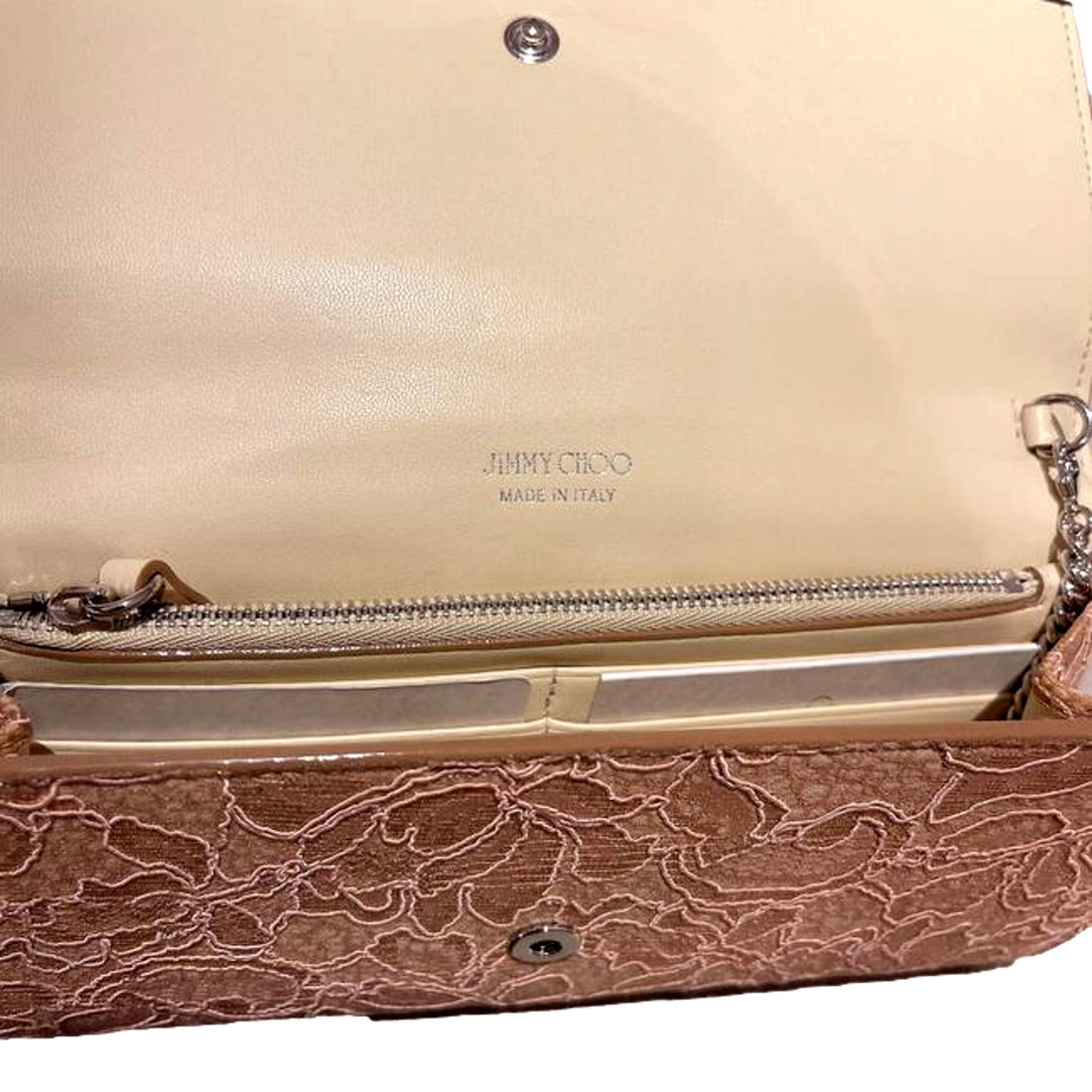 Jimmy Choo Milla Powder Pink Lace Clutch - Handbags