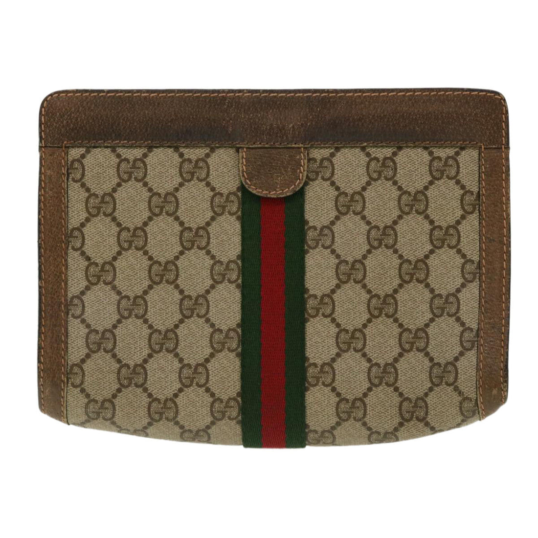 GUCCI GG Canvas Web Sherry Line Clutch Bag Beige Red Green 8901001  ki2301 - Gucci