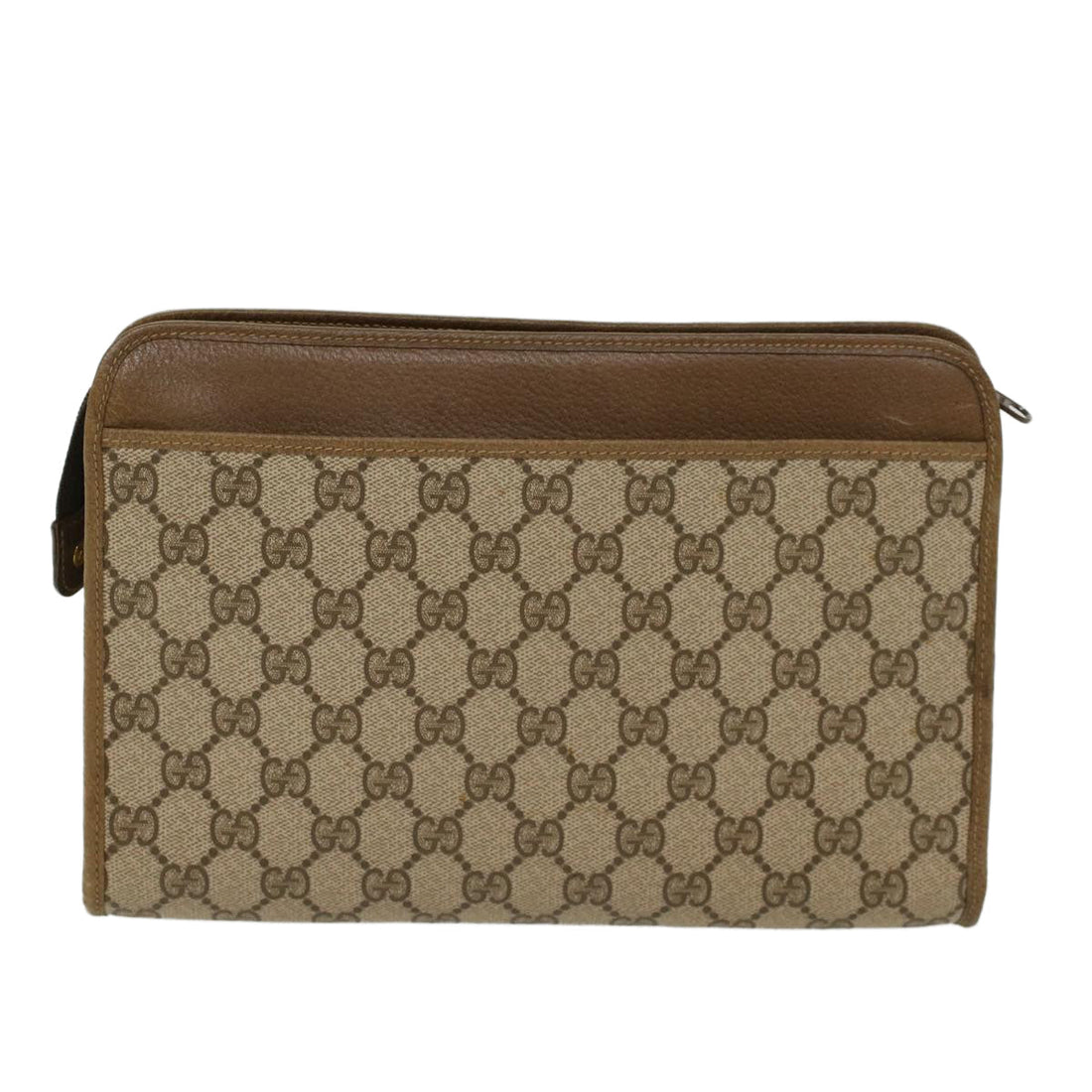 GUCCI GG Canvas Clutch Bag PVC Leather Beige 97.01.037  ki3062 - Gucci