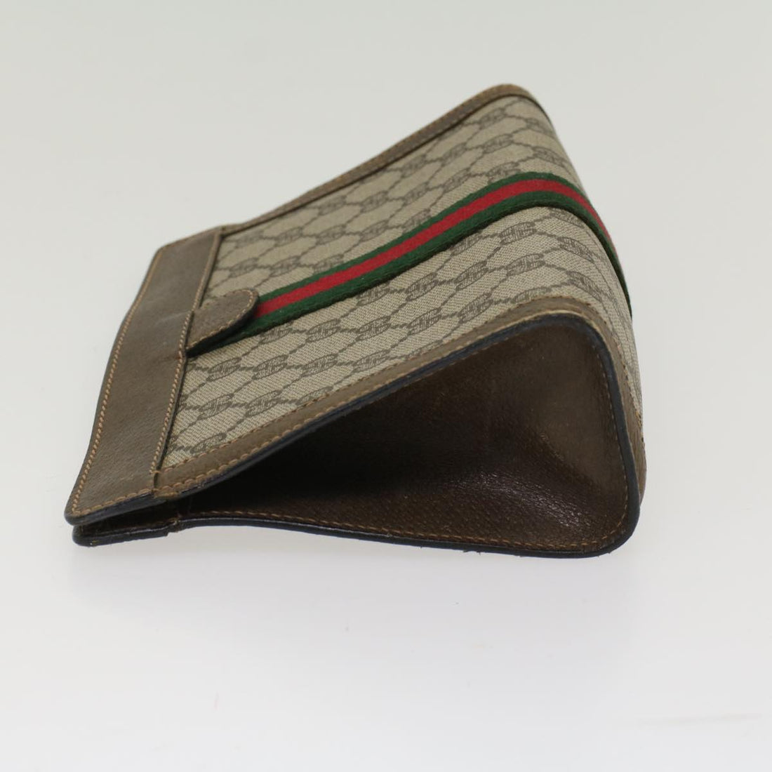 GUCCI GG Canvas Web Sherry Line Clutch Bag Beige Red 67.014.2125  ki3236 - Gucci