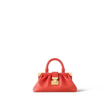 Red Monogram Clutch Leather Handbag for Women