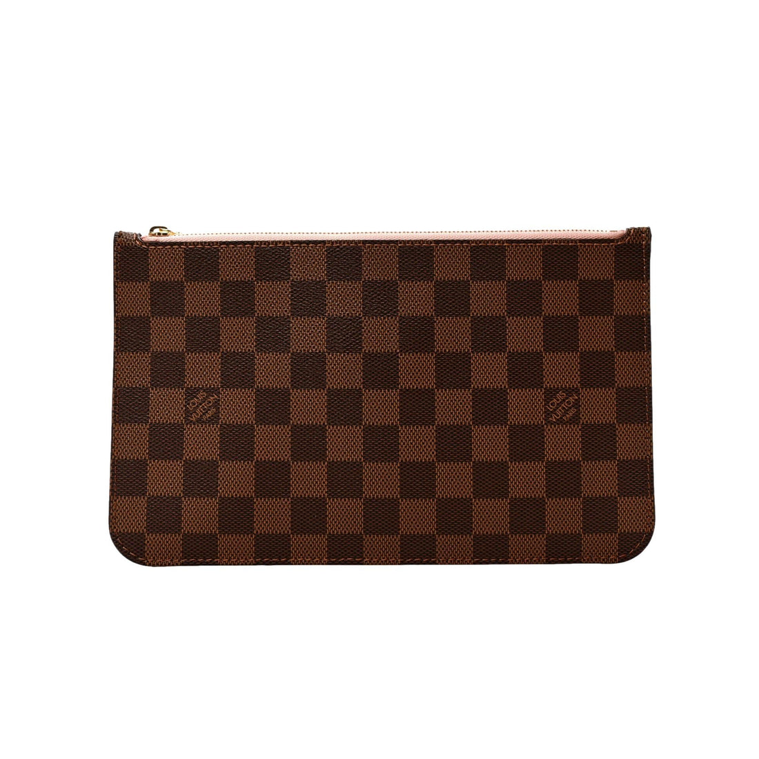Louis Vuitton Neverfull Pouchette Damier Brown Wristlet Clutch Pouch Bag - Handbags