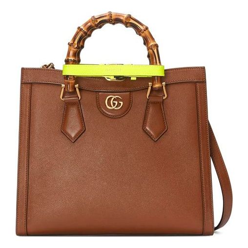 (WMNS) GUCCI Diana Series Tote Leather SingleShoulderMessengerHandholdBag SmallSize Brown 660195-17QDT-2582 - Handbag - 9