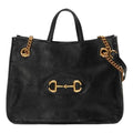 (WMNS) GUCCI 1955 Button Tote hand Bag Single Shoulder Bag Middle Black 621144-1U10G-1000 - Shoulder Bags - 7