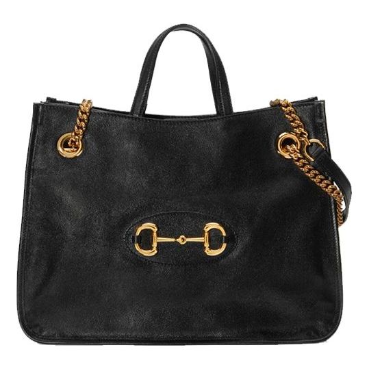 (WMNS) GUCCI 1955 Button Tote hand Bag Single Shoulder Bag Middle Black 621144-1U10G-1000 - Shoulder Bags - 7
