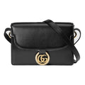 (WMNS) Gucci GG Ring Gold Logo Leather Shoulder Messenger Bag Small Black Classic 589474-1DB0G-1000 - Shoulder Bags - 4