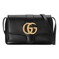 (WMNS) GUCCI Arli Gold Logo Leather Shoulder Messenger Bag Small Black Classic 550129-0V10G-1000 - Shoulder Bags - 10