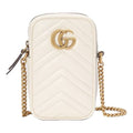 (WMNS) Gucci GG Marmont Gold Logo Leather Chain Shoulder Messenger Bag Mini White Classic 598597-DTDCT-9022 - Shoulder Bags - 6