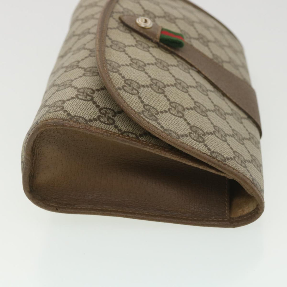 GUCCI GG Canvas Web Sherry Line Clutch Bag Beige Green Red 89.01.030  ny214 - Gucci