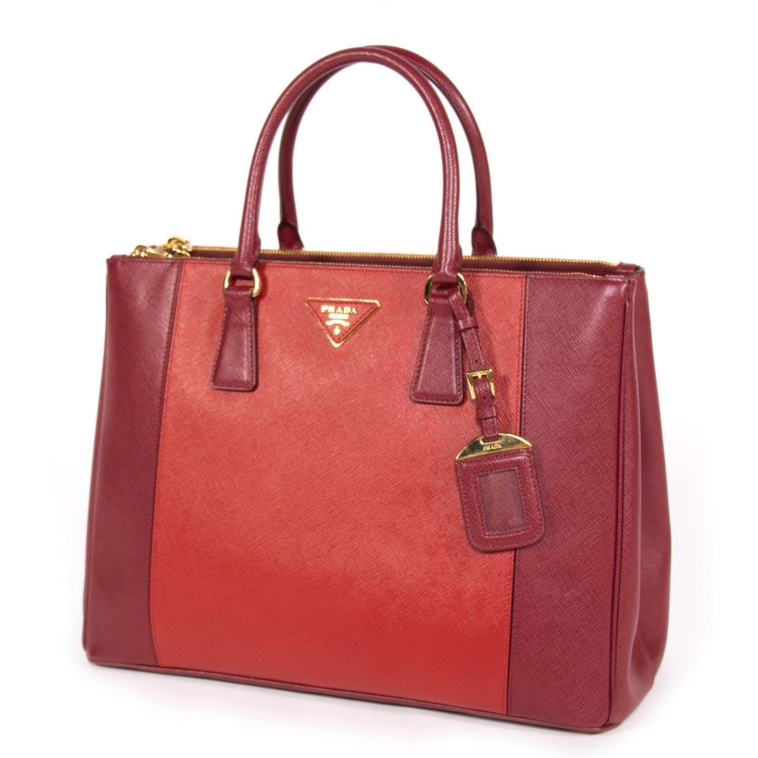 Prada Large Saffiano Double Zip Tote - Bags