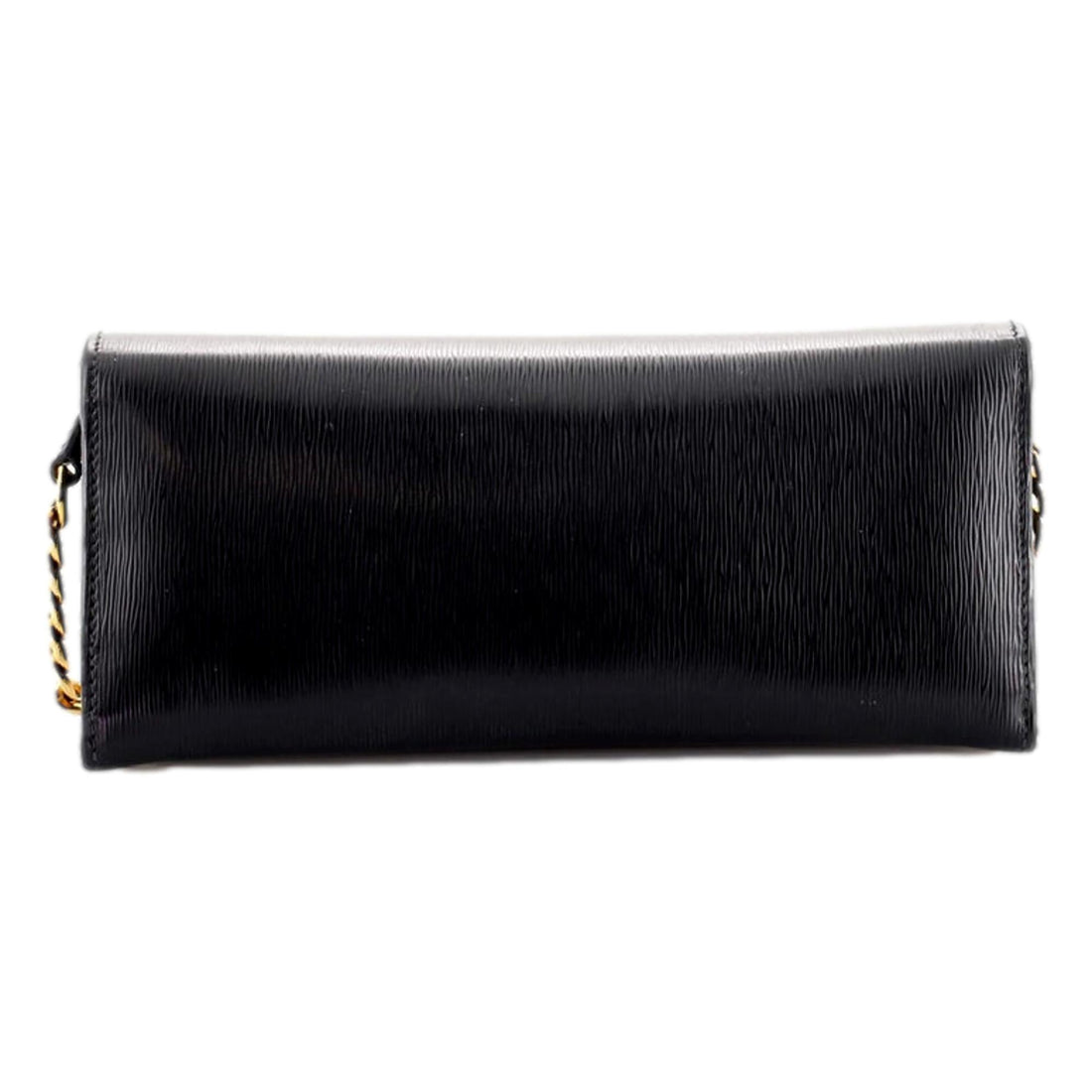 Prada Black Vitello Move Leather Chain Crossbody Wallet Clutch - Handbags