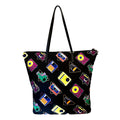 Prada Cassette Print Black Nylon Convertible Shopping Tote Handbag - Handbags - 3